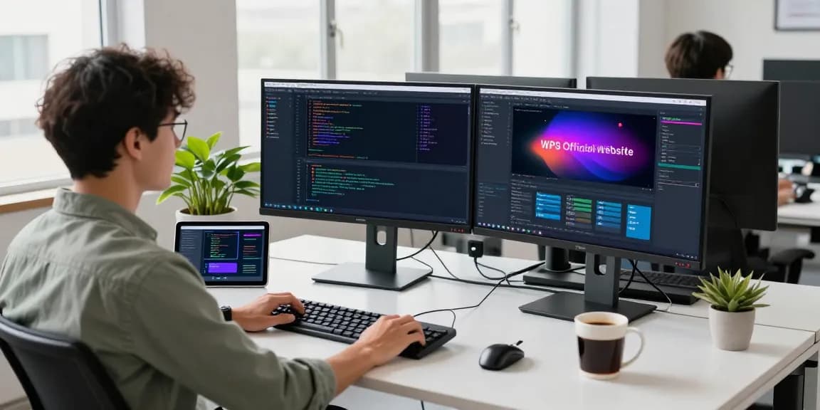 Dynamic software development workspace focusing on the WPS Official Website and modern coding practices.